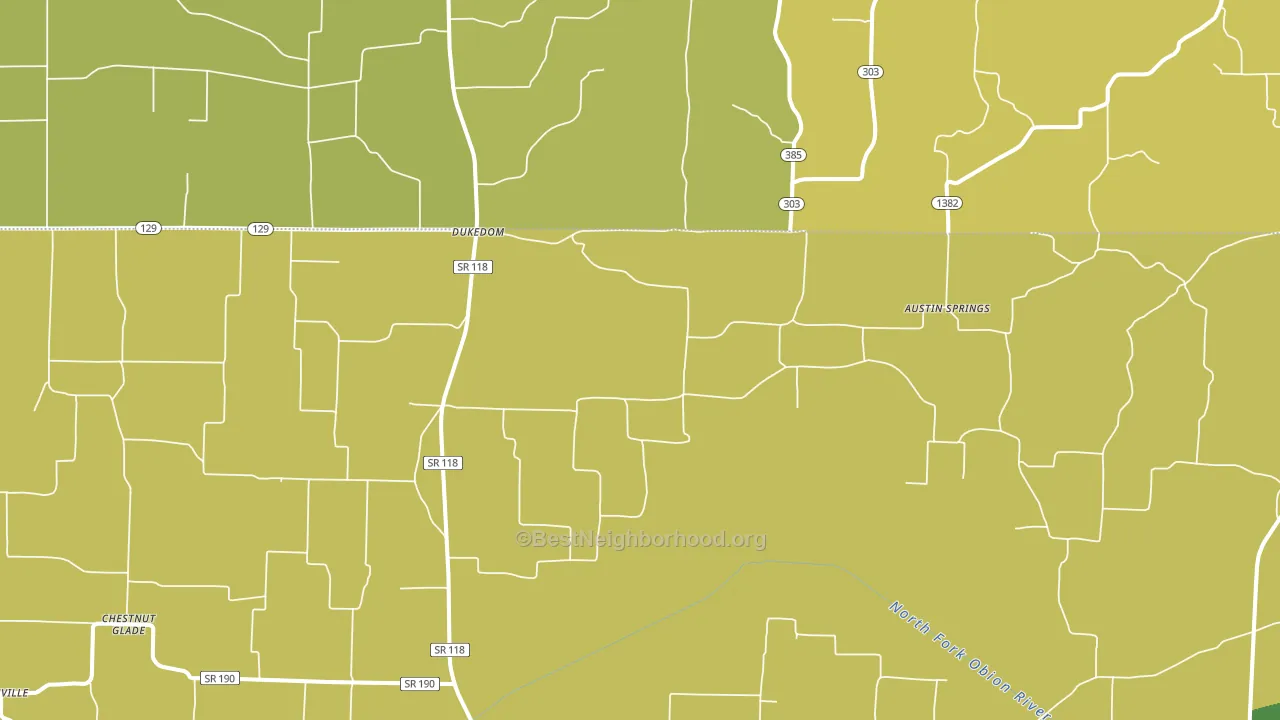 Dukedom, TN block-group voter-turnout map