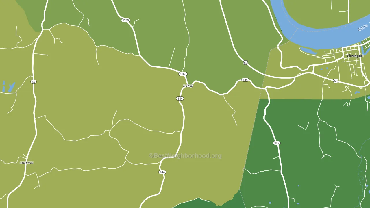 Dukes, KY block-group voter-turnout map