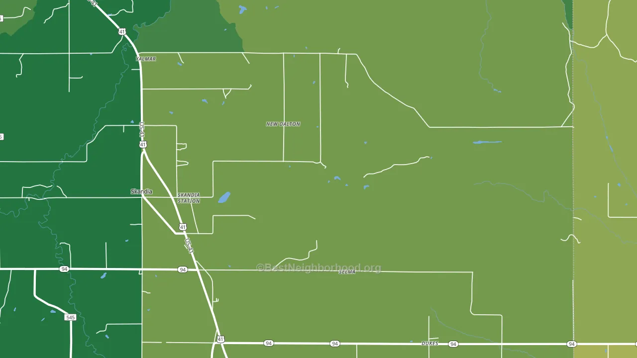 Dukes, MI block-group voter-turnout map