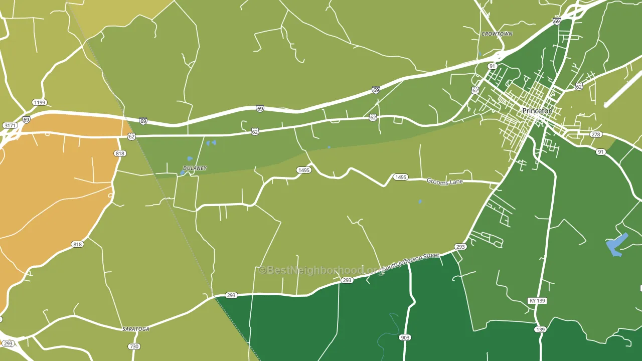 Dulaney, KY block-group voter-turnout map