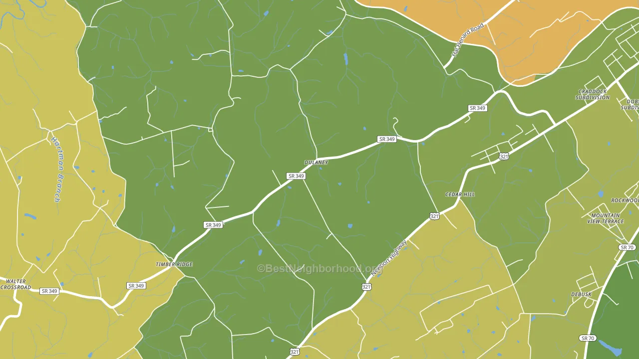 Dulaney, TN block-group voter-turnout map
