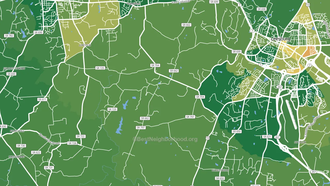 Dulles, VA block-group voter-turnout map