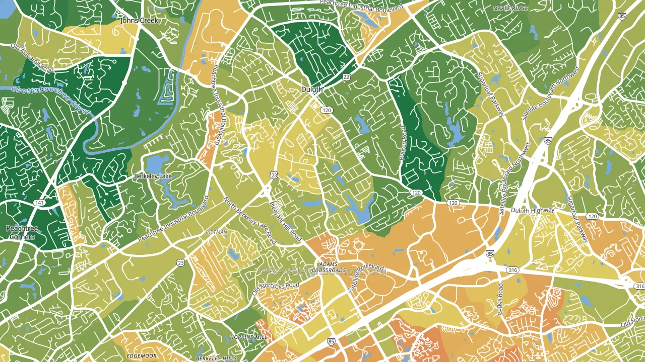 Duluth, GA block-group voter-turnout map