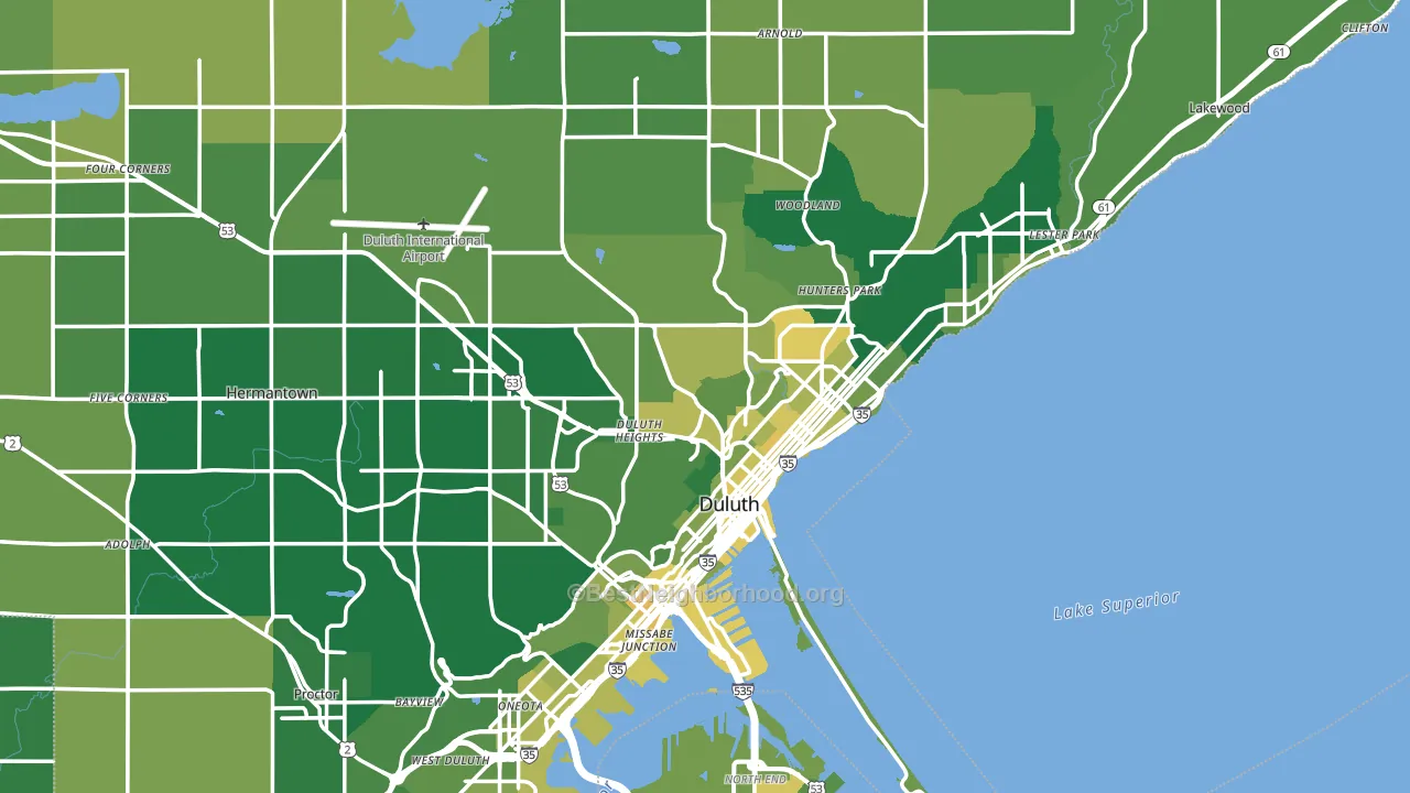 Duluth, MN block-group voter-turnout map
