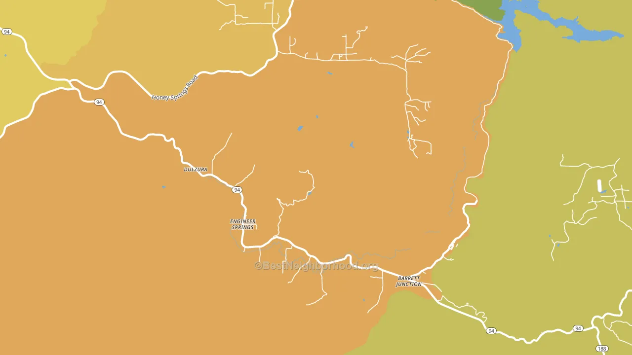 Dulzura, CA block-group voter-turnout map
