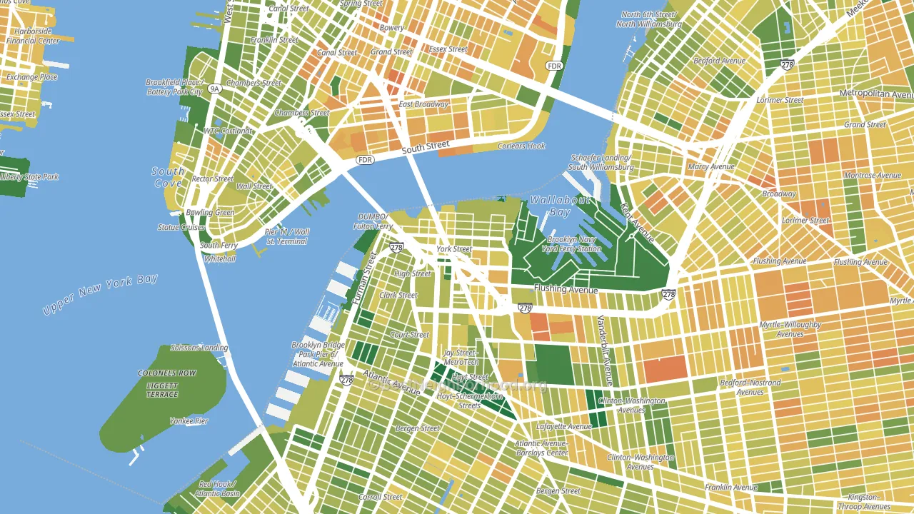 Dumbo, Brooklyn, NY block-group voter-turnout map