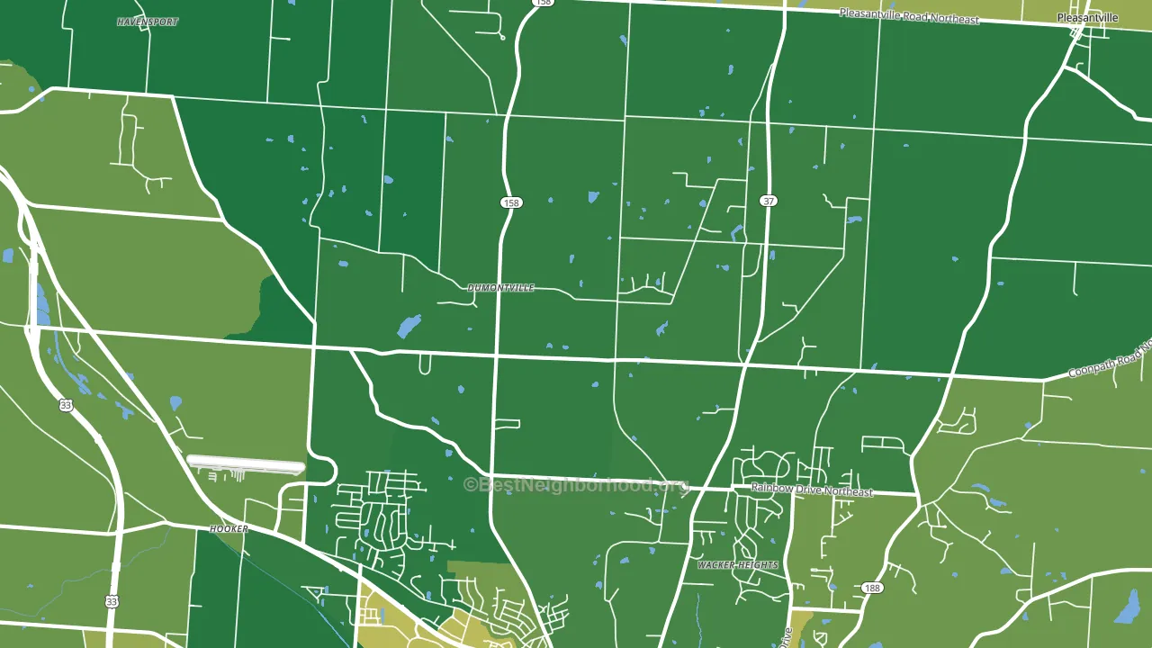 Dumontville, OH block-group voter-turnout map
