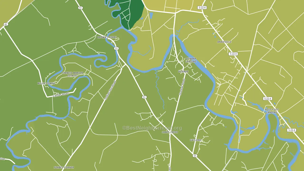 Dunbar, SC block-group voter-turnout map