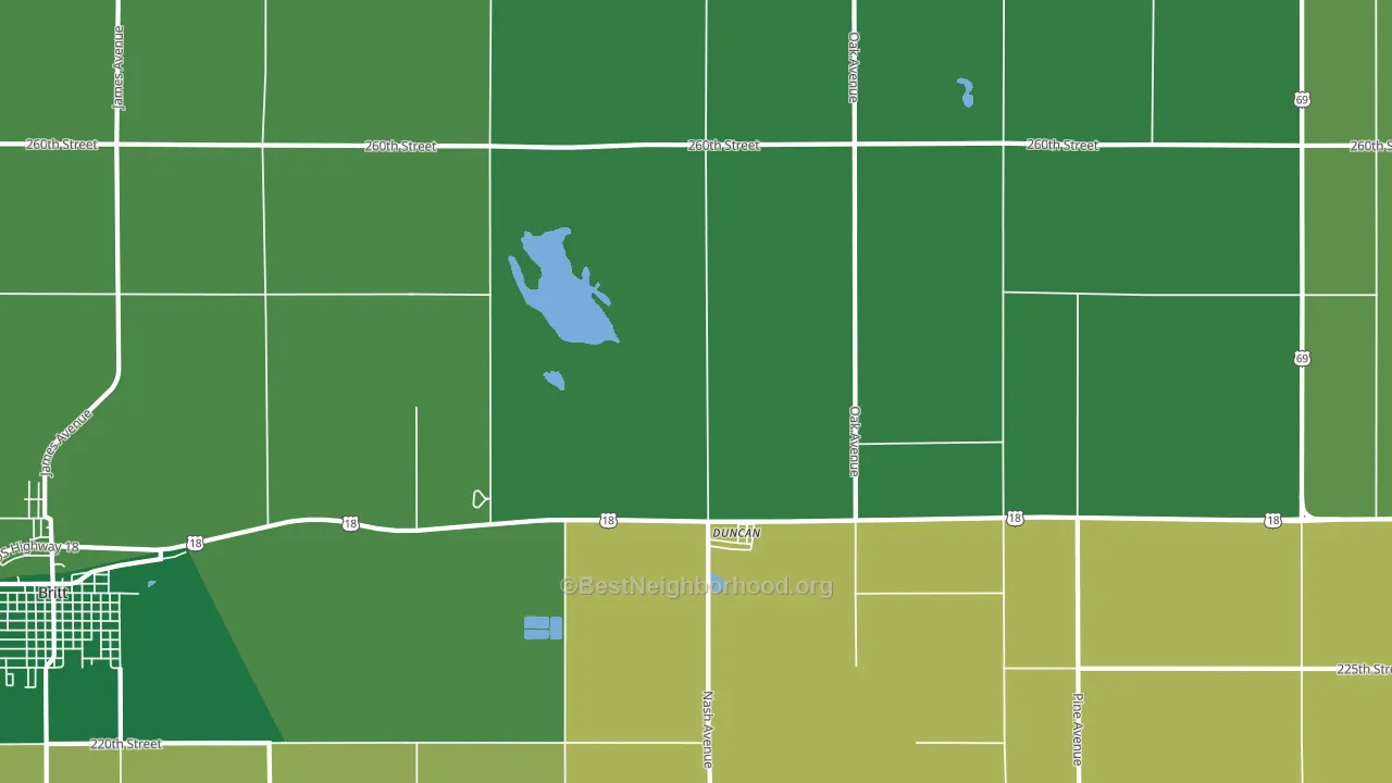 Duncan, IA block-group voter-turnout map