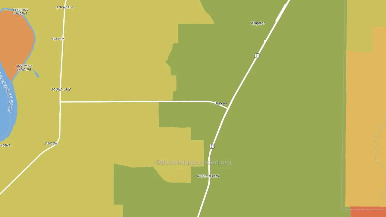 Duncan, MS block-group voter-turnout map