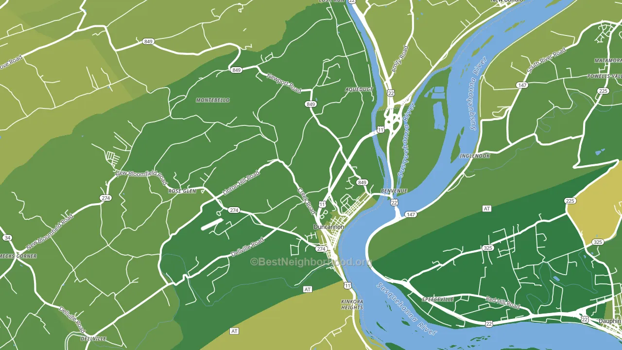 Duncannon, PA block-group voter-turnout map