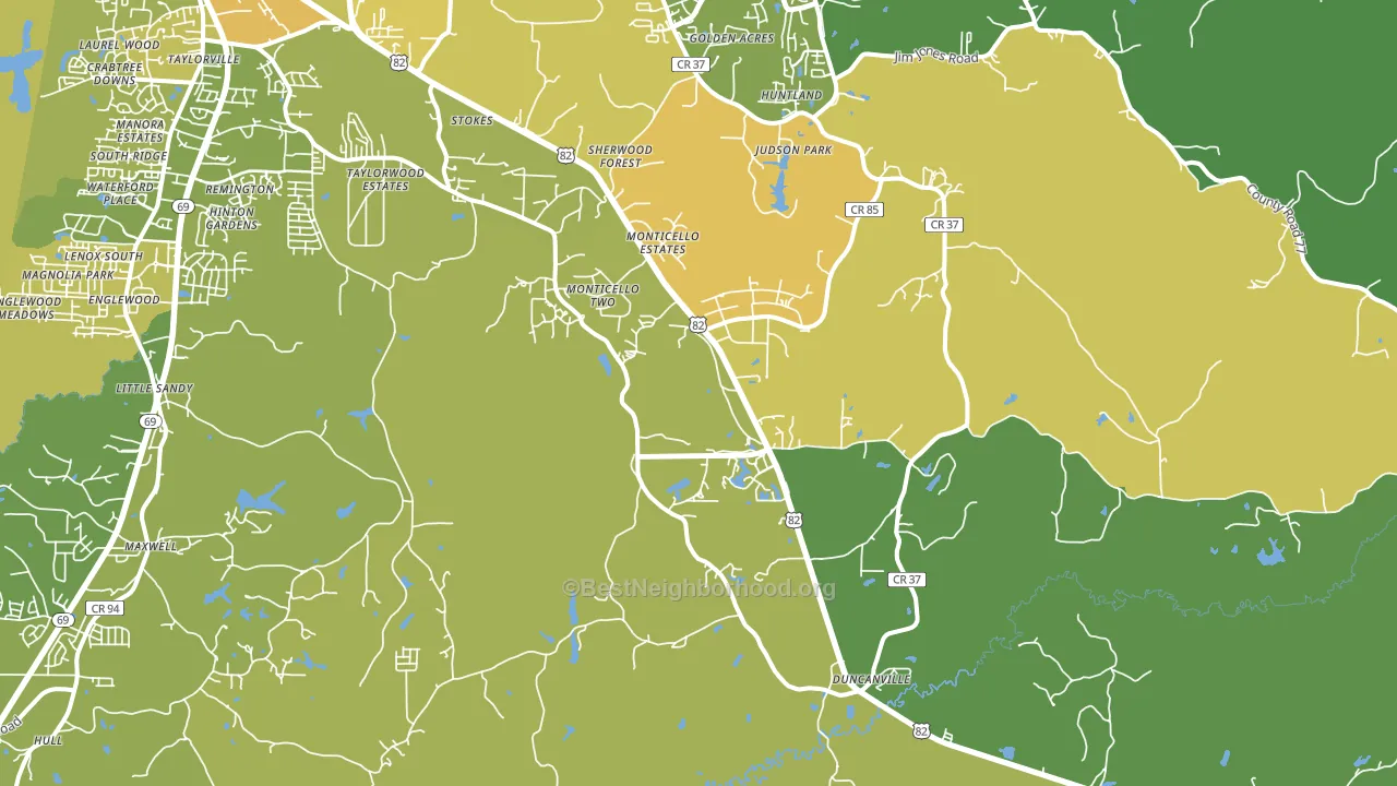 Duncanville, AL block-group voter-turnout map