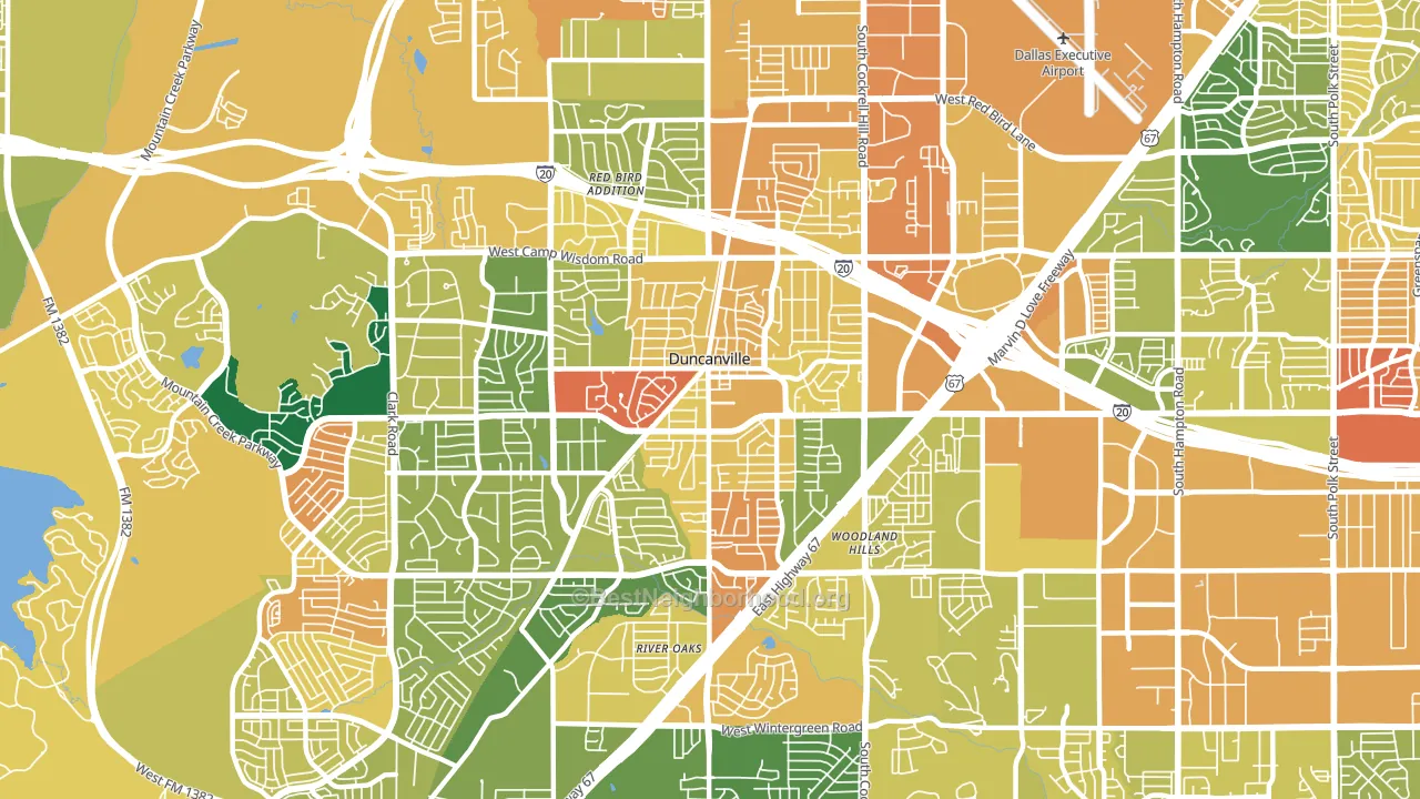Duncanville, TX block-group voter-turnout map