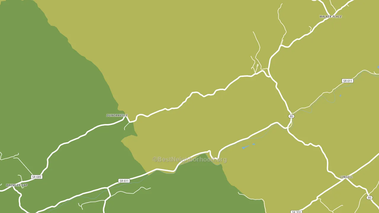 Duncanville, VA block-group voter-turnout map