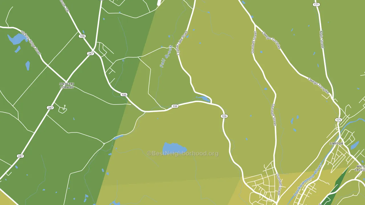 Dundaff, PA block-group voter-turnout map