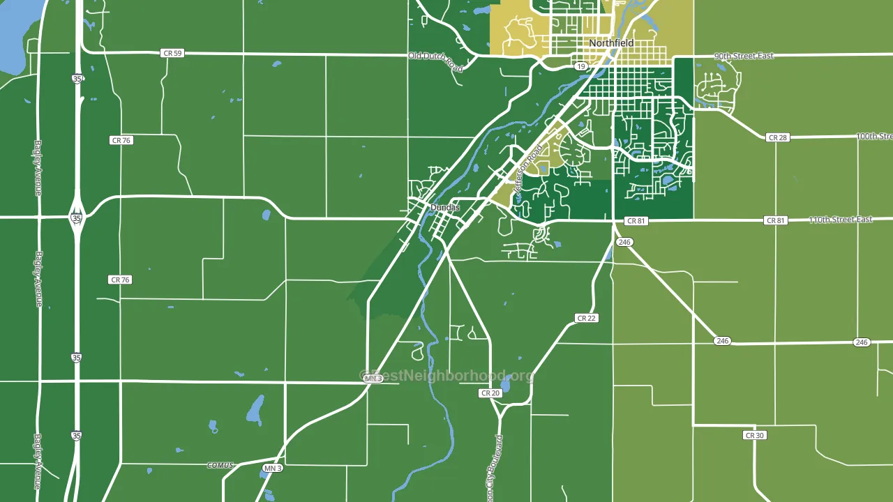 Dundas, MN block-group voter-turnout map