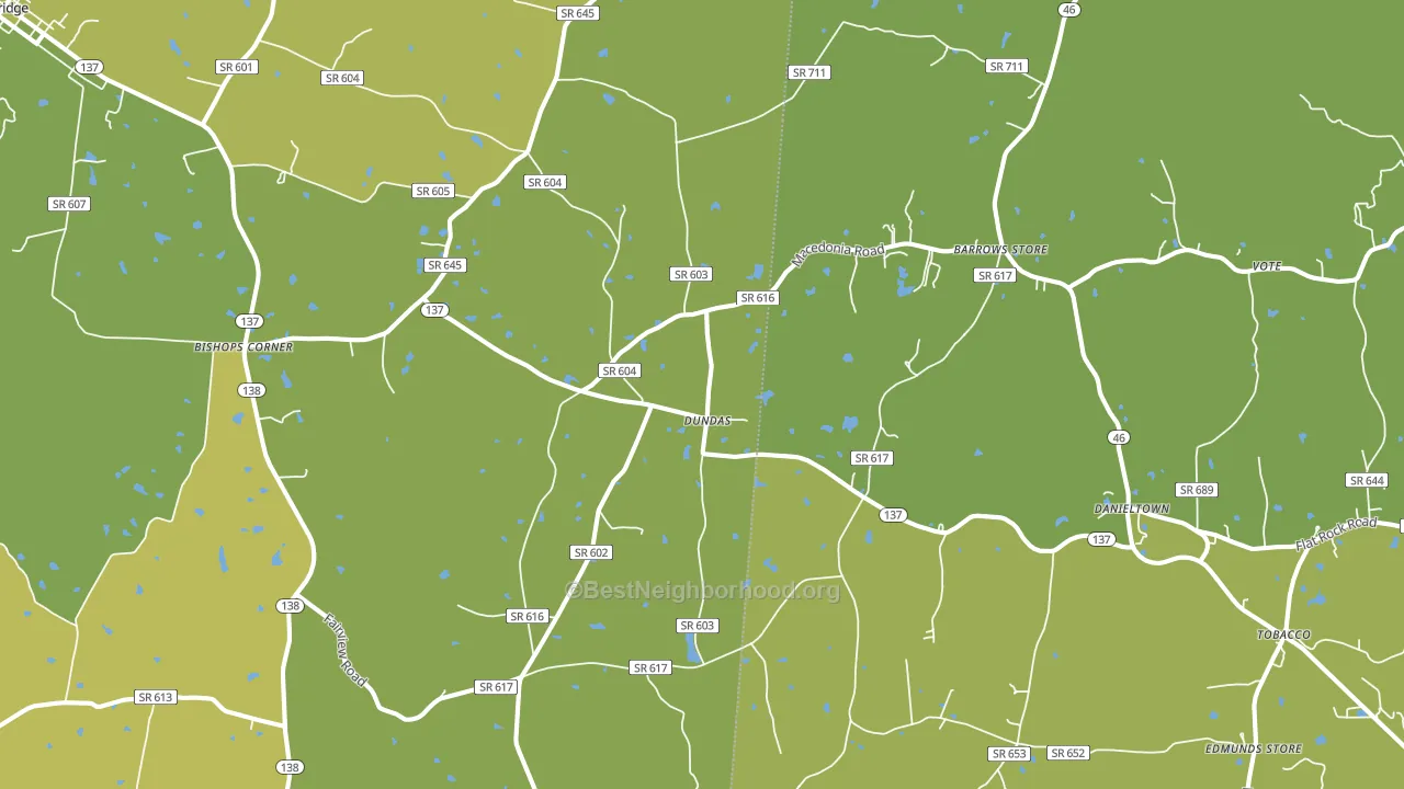 Dundas, VA block-group voter-turnout map