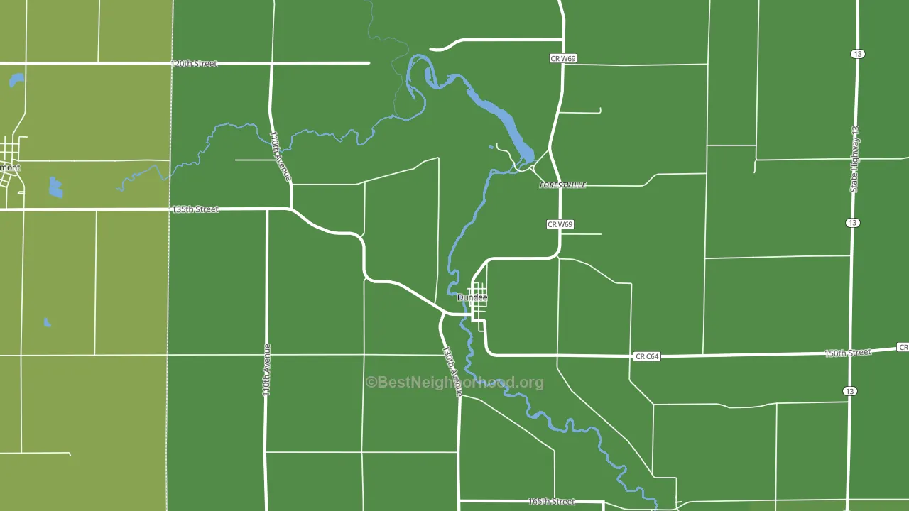 Dundee, IA block-group voter-turnout map
