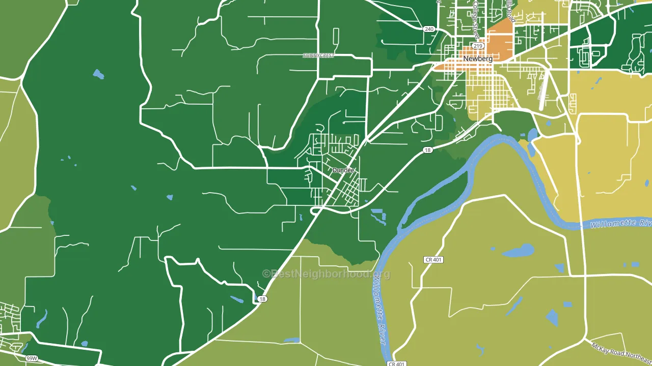 Dundee, OR block-group voter-turnout map