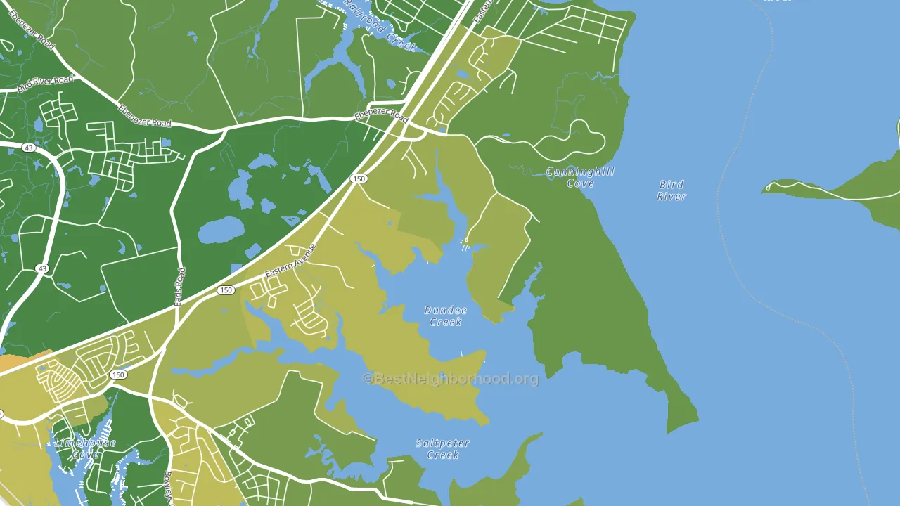 Dundee Village, MD block-group voter-turnout map