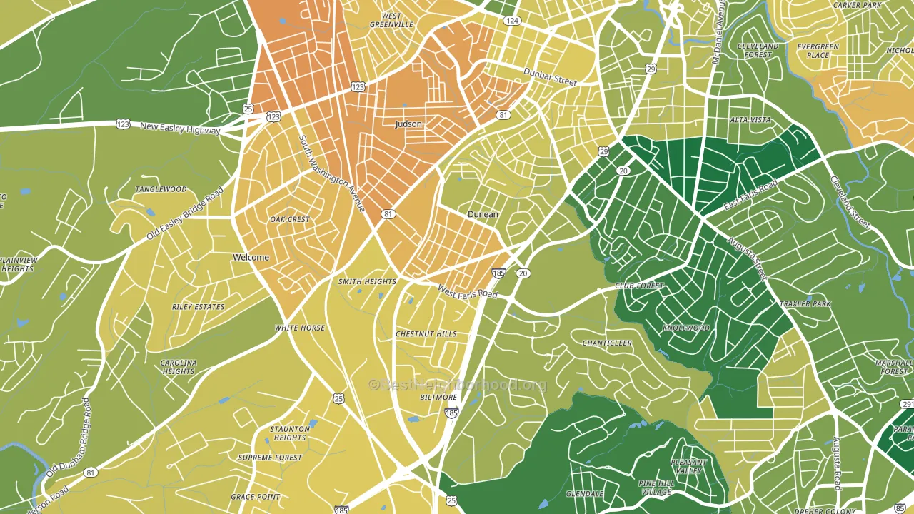 Dunean, SC block-group voter-turnout map
