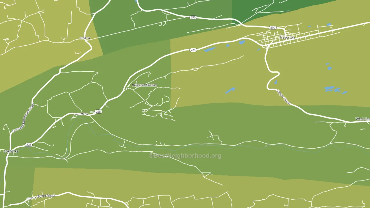 Dunkelbergers, PA block-group voter-turnout map