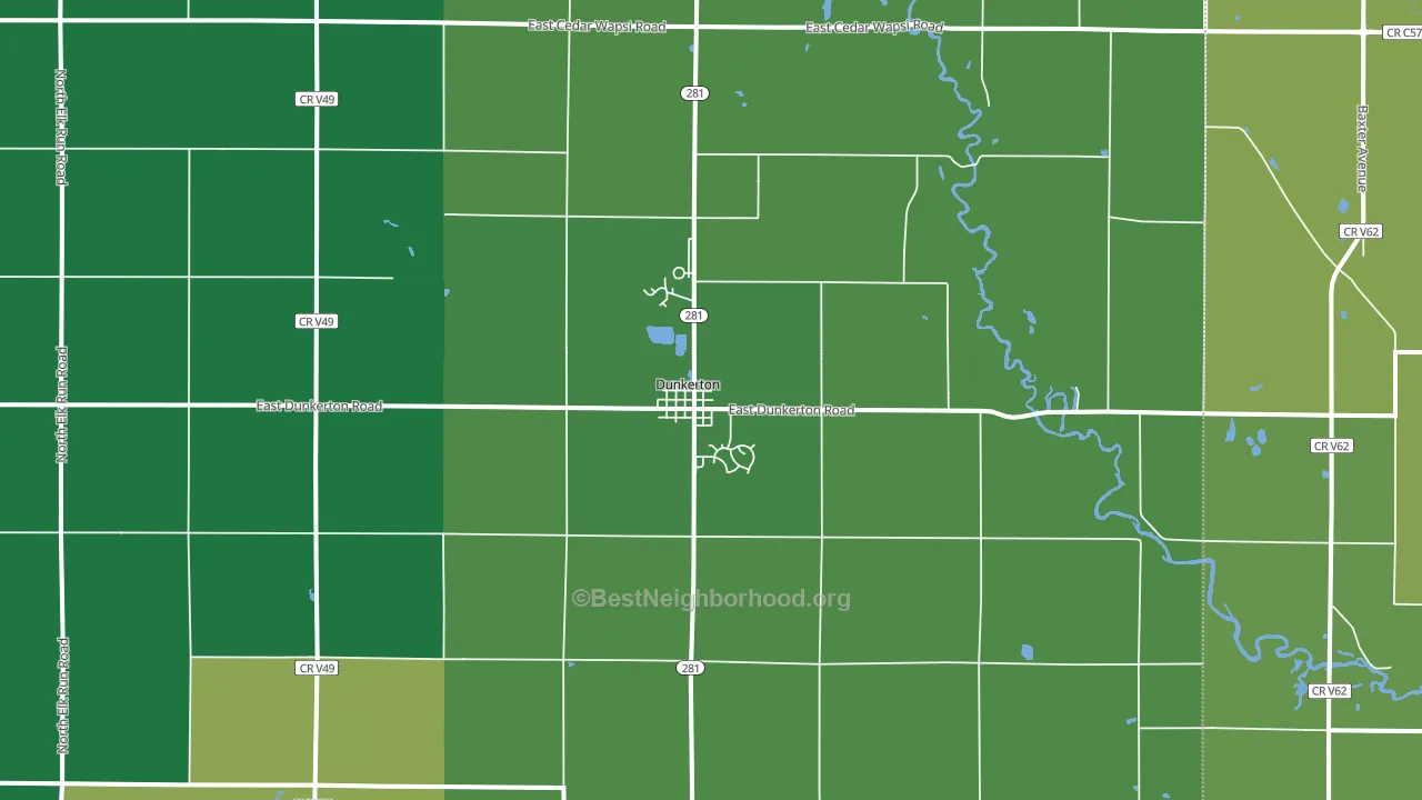 Dunkerton, IA block-group voter-turnout map