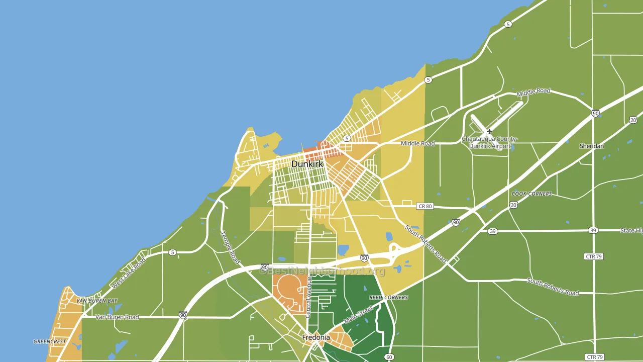Dunkirk, NY block-group voter-turnout map