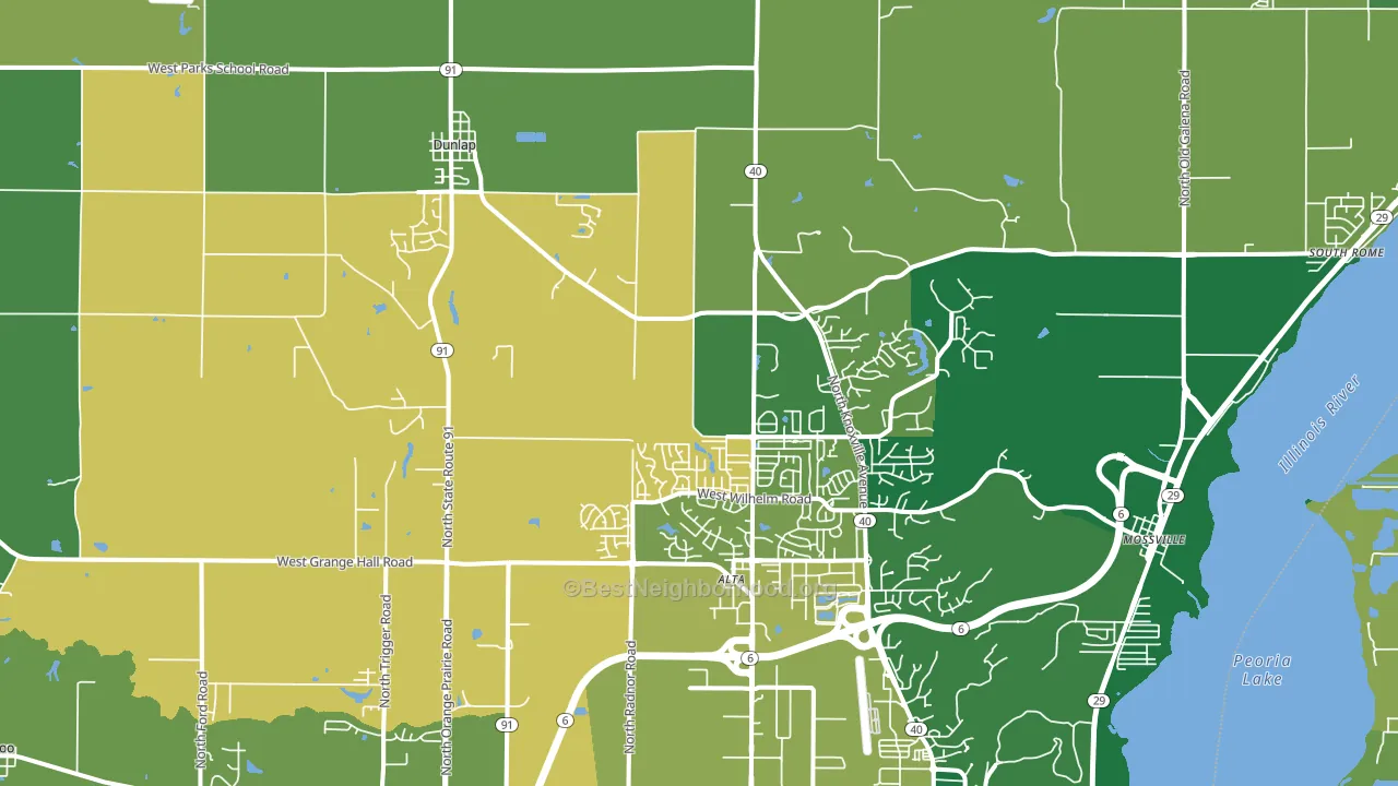 Dunlap, IL block-group voter-turnout map
