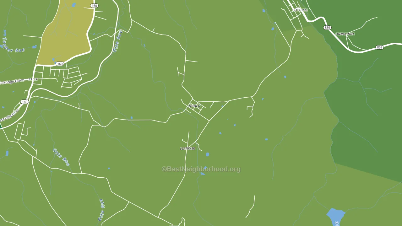 Dunlo, PA block-group voter-turnout map