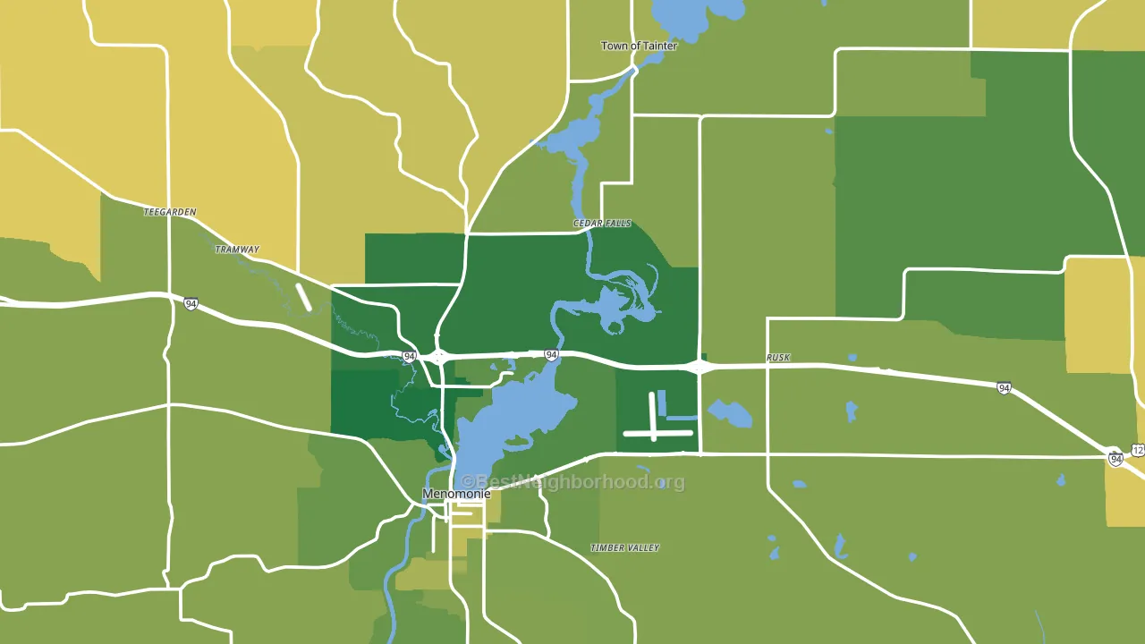 Dunn County, WI block-group voter-turnout map