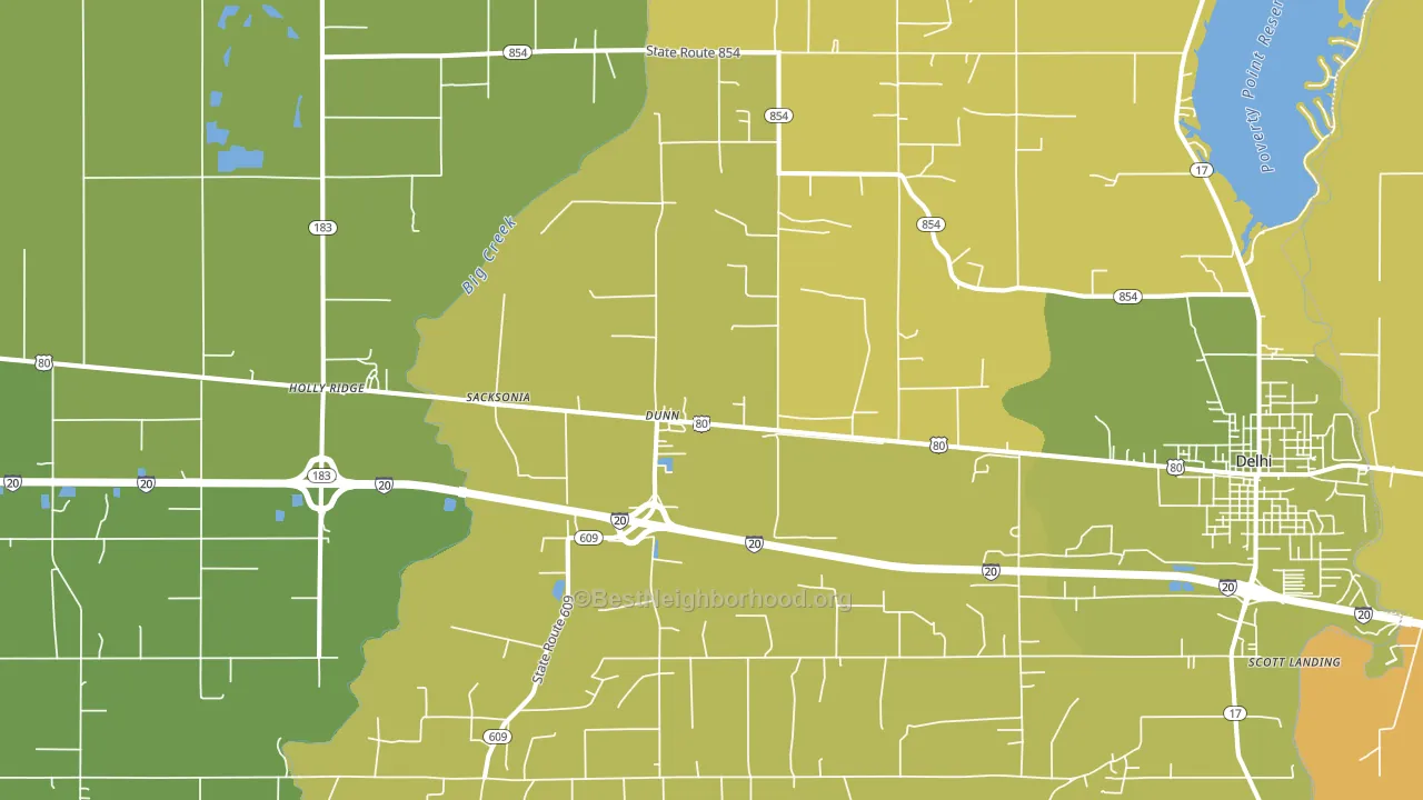 Dunn, LA block-group voter-turnout map