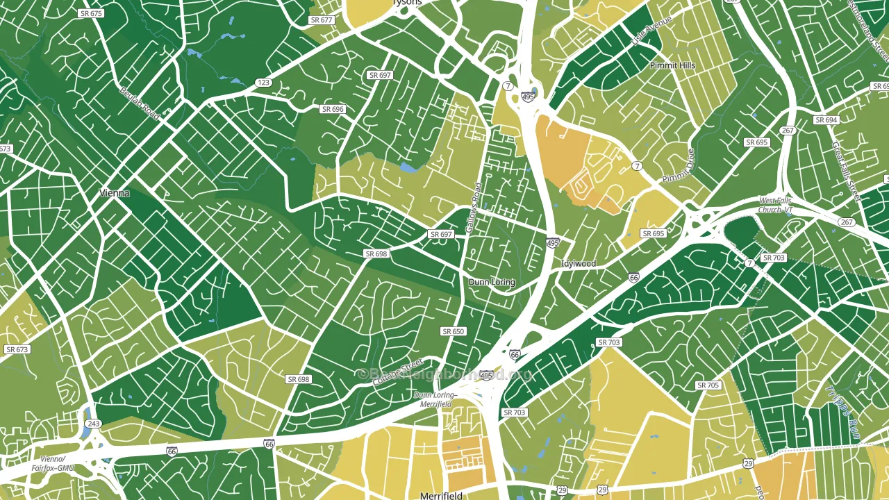 Dunn Loring, VA block-group voter-turnout map