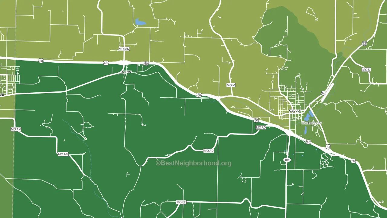 Dunn, MO block-group voter-turnout map