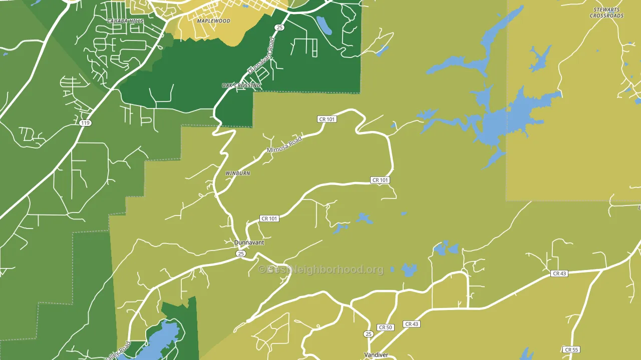 Dunnavant, AL block-group voter-turnout map