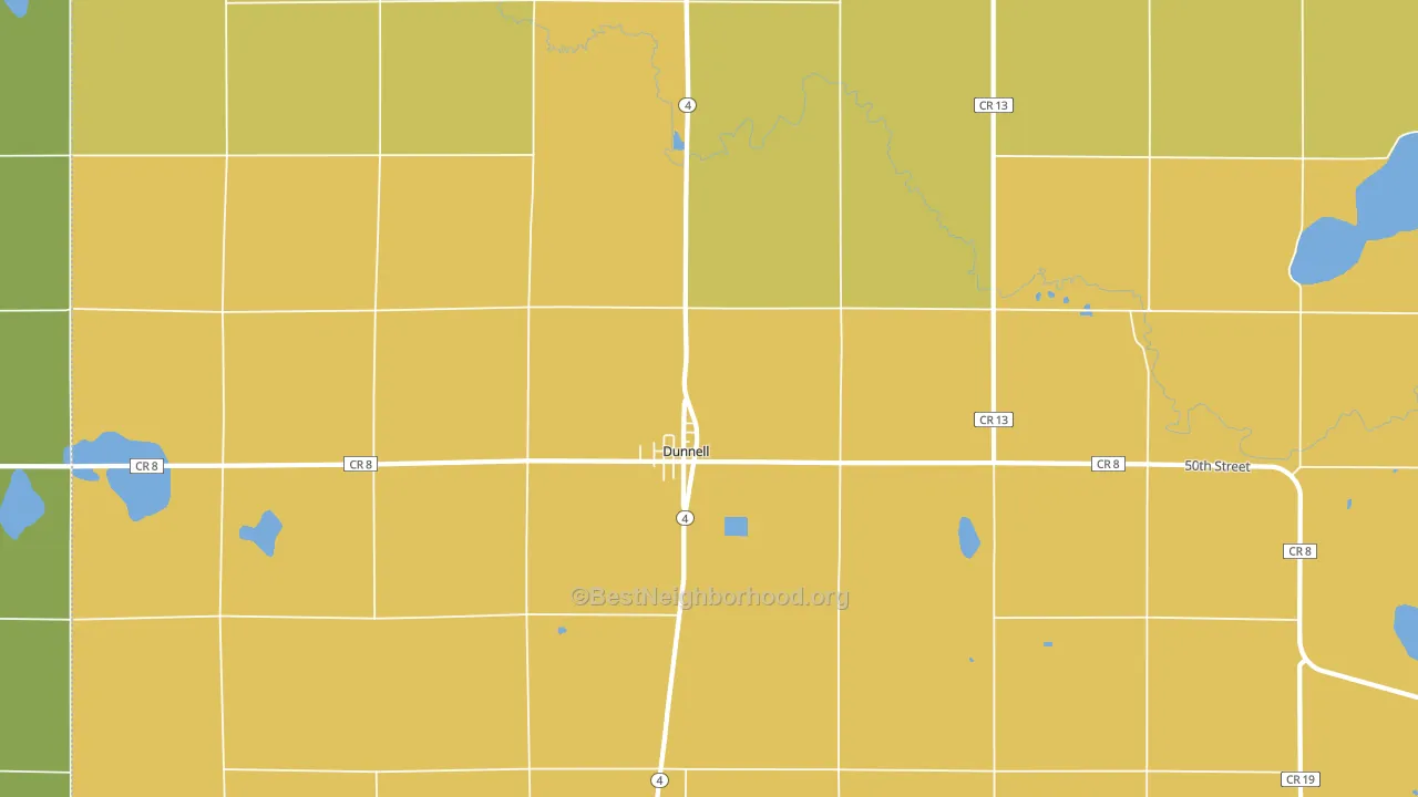 Dunnell, MN block-group voter-turnout map