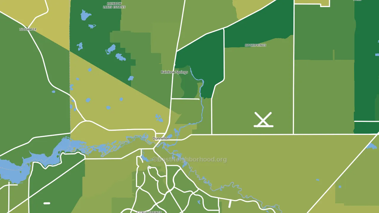 Dunnellon, FL block-group voter-turnout map