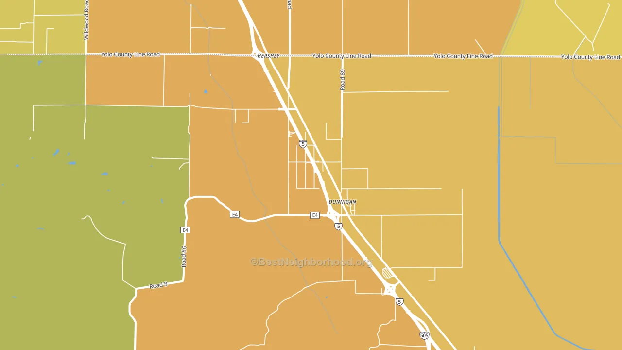 Dunnigan, CA block-group voter-turnout map