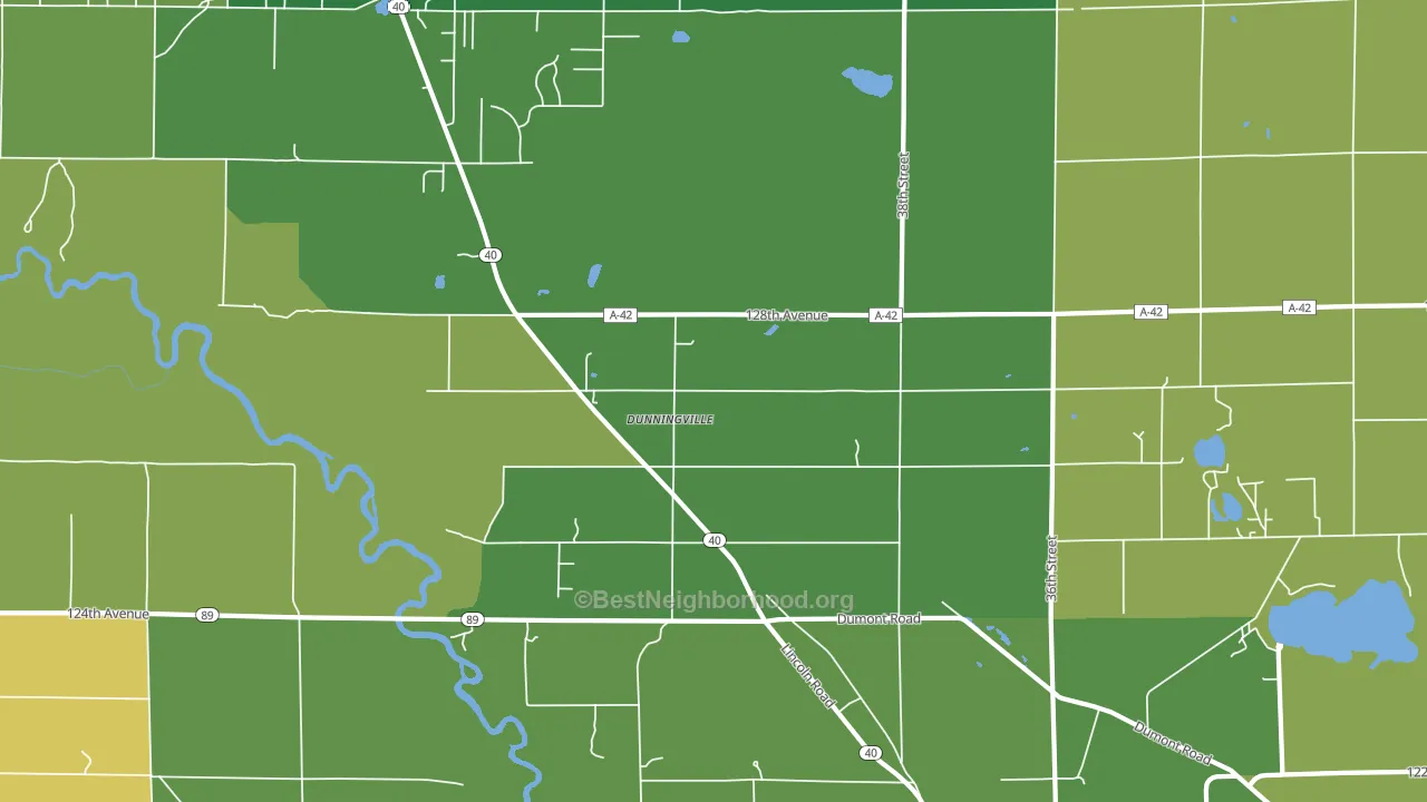 Dunningville, MI block-group voter-turnout map