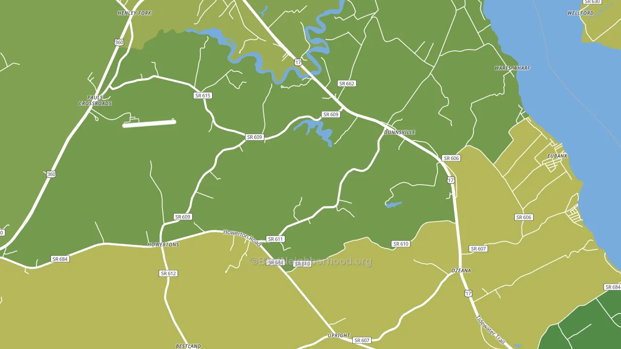 Dunnsville, VA block-group voter-turnout map