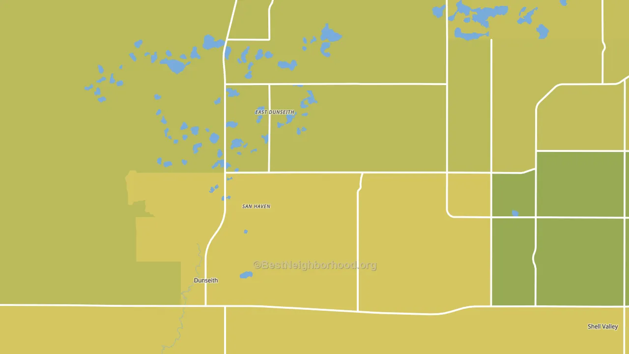 Dunseith, ND block-group voter-turnout map