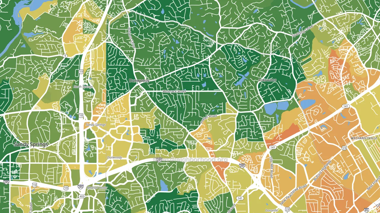Dunwoody, GA block-group voter-turnout map
