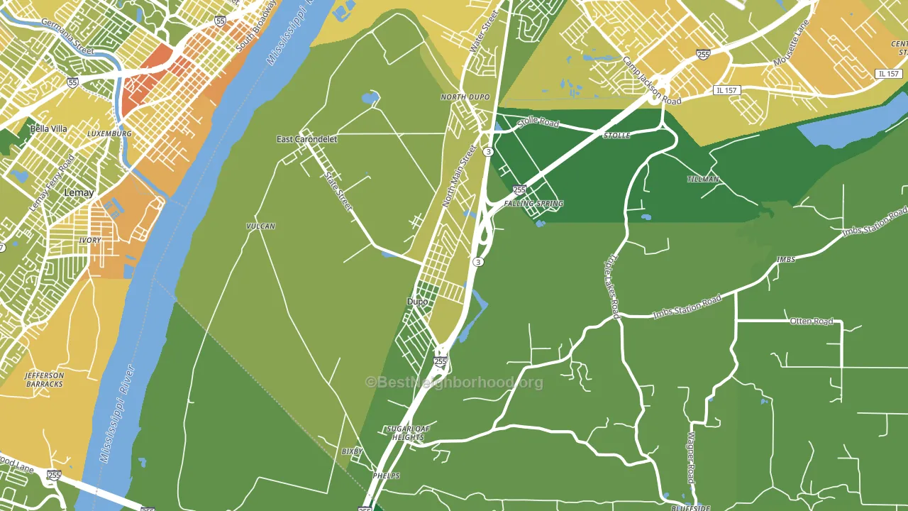 Dupo, IL block-group voter-turnout map