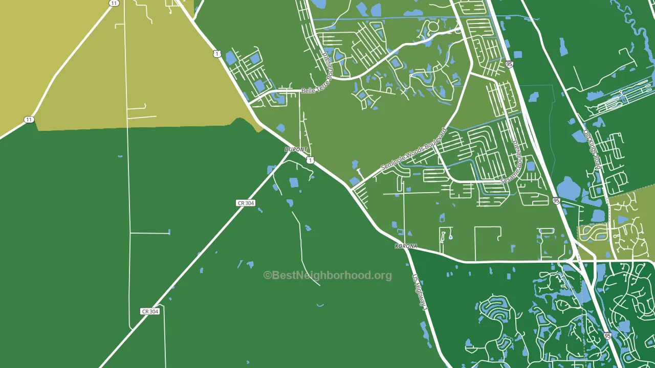 Dupont, FL block-group voter-turnout map