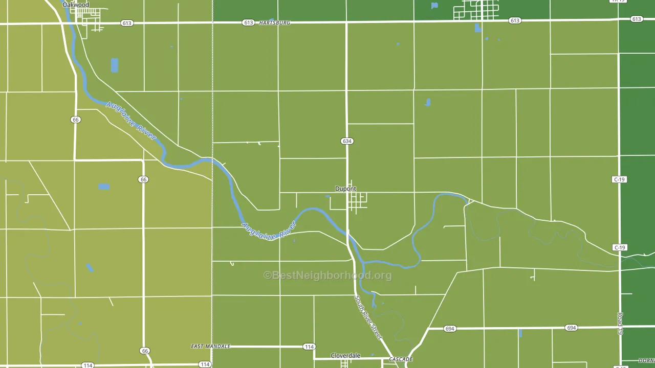 Dupont, OH block-group voter-turnout map