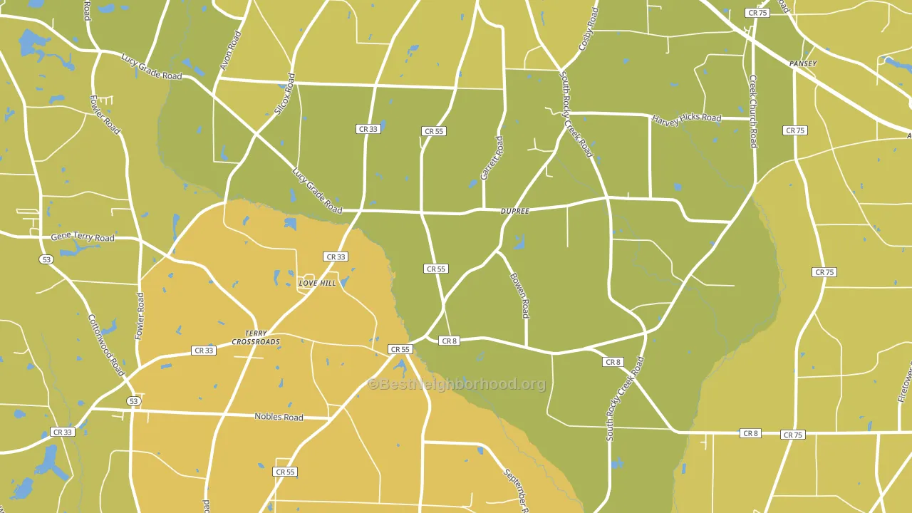 Dupree, AL block-group voter-turnout map