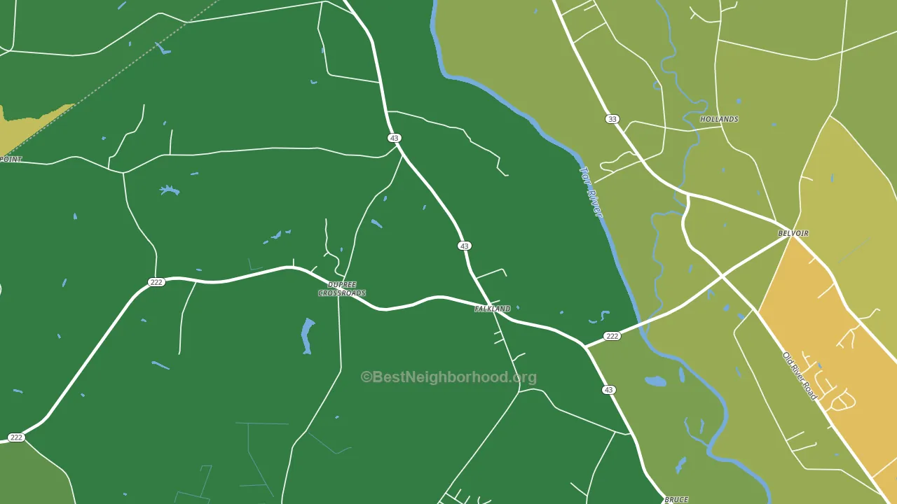 Dupree Crossroads, NC block-group voter-turnout map