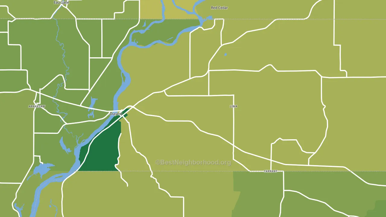 Durand, WI block-group voter-turnout map