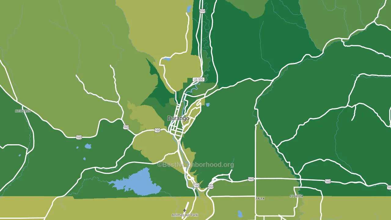 Durango, CO block-group voter-turnout map
