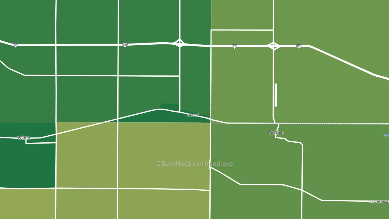 Durant, IA block-group voter-turnout map